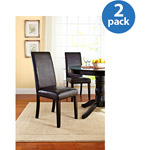 Better Homes and Gardens Faux Leather Parsons Chair, Set of 2, Espresso