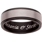 Personalized Titanium 2-Tone Message Band