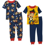 Disney Baby Boys' Jake and the Pirates 4 Piece Cotton Short Sleeve PJ Set