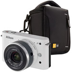 Refurbished Nikon White J1 Compact System Digital Camera with 10-30mm VR Zoom Lens and Case
