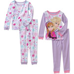 Disney Frozen  Baby Toddler Girl Cotton Pajamas, 2-Sets