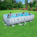 Coleman 18' x 9' x 48" Power Steel Rectangular Frame Above-Ground Swimming Pool