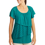 Faded Glory Women's Short Sleeve Tiered Top