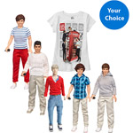 One Direction 12" Figure and Girls Graphic Tee, Your Choice