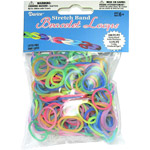 Mini Rubber Bands with 12 Clips, Glow In The Dark, 300-Pack