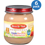 Beech-Nut Stage 2 Homestyle Chiquita Bananas & Strawberries Baby Food, 4 oz (Pack of 6)
