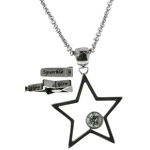 Connections from Hallmark Stainless-Steel Inscribed Cubic Zirconia Star Pendant, 18-20"