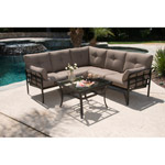 Caspian 4-Piece Outdoor Sectional Sofa Set, Seats 5