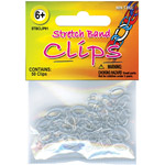 Stretch Band Bracelet Loops Clips, Clear, 50-Pack
