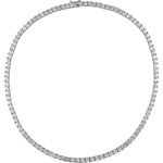 46-1/3 Carat T.G.W. Round Cubic Zirconia Sterling Silver Tennis Necklace, 17"