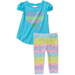 Healthtex Baby Girls' 2 Piece Glitter Tunic and Pant Set