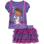 Doc McStuffins Baby Toddler Girl Tee and Skirt Outfit Set