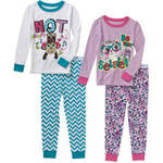 Garanimals Baby Toddler Girl Cotton Tight Fit Pajamas, 2-Sets