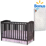 Delta Children's Products Capri 3-in-1 Fixed-Side Crib with Bonus Mattress (Choose Your Finish)